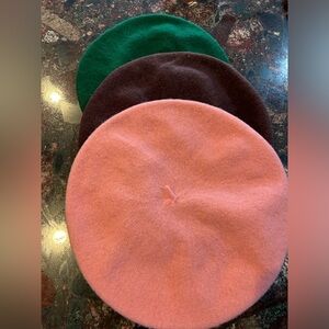 Set of 3 100% Wool Berets